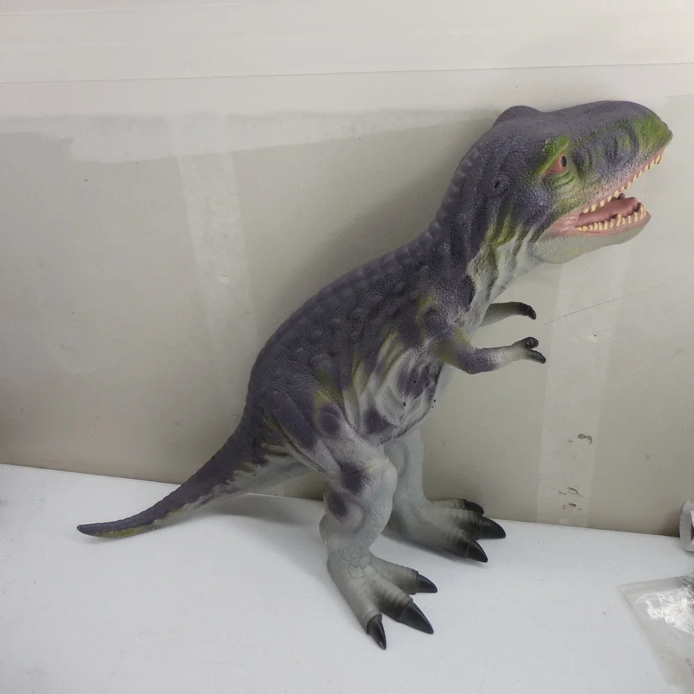 Toys R Us Large 28 Long T-Rex Dinosaur Figure Purple Green Soft Rubber T1817